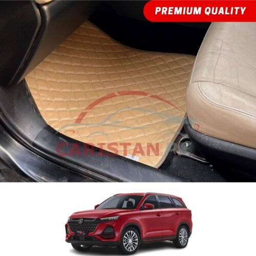 Changan Oshan X7 Flat Style 7D Floor Mats Beige Stitch