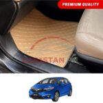 Honda Fit Flat Style 7D Floor Mats Beige Stitch 2014-19