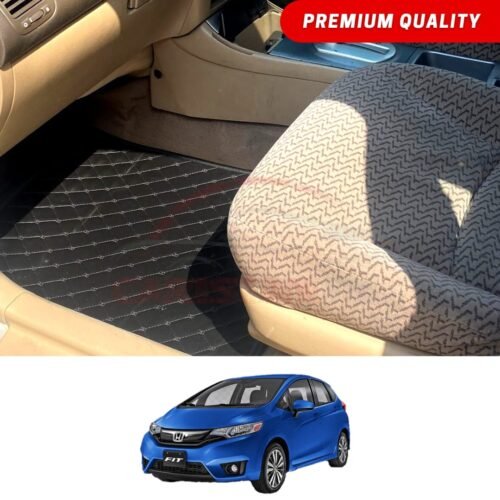 Honda Fit Flat Style 7D Floor Mats Black 2014-19