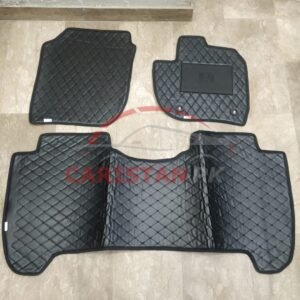 Honda Fit Flat Style 7D Floor Mats Black 2014-19 Model 1