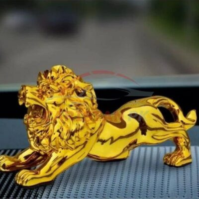Lion Sculpture Golden For Car Dashboard