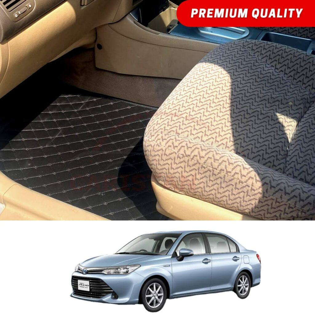Toyota Corolla Axio Flat Style 7D Floor Mats Black 2014-22