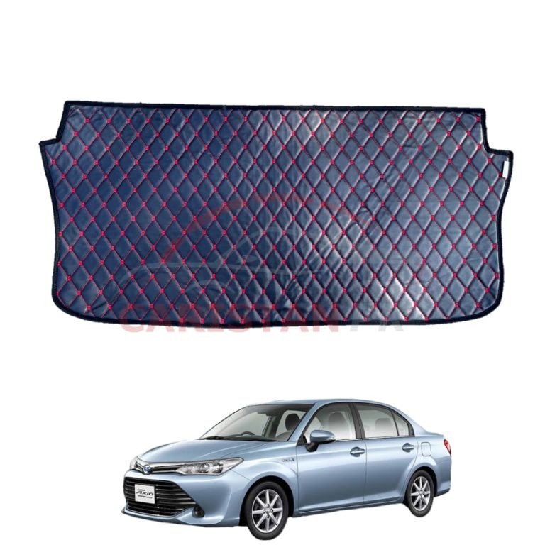 Toyota Corolla Axio 7D Trunk Protection Mat Black With Red Stitch 2014-22 Model