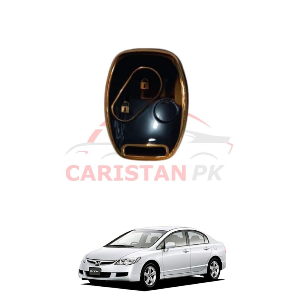 Honda Civic Reborn TPU Plastic Key Cover Black Golden