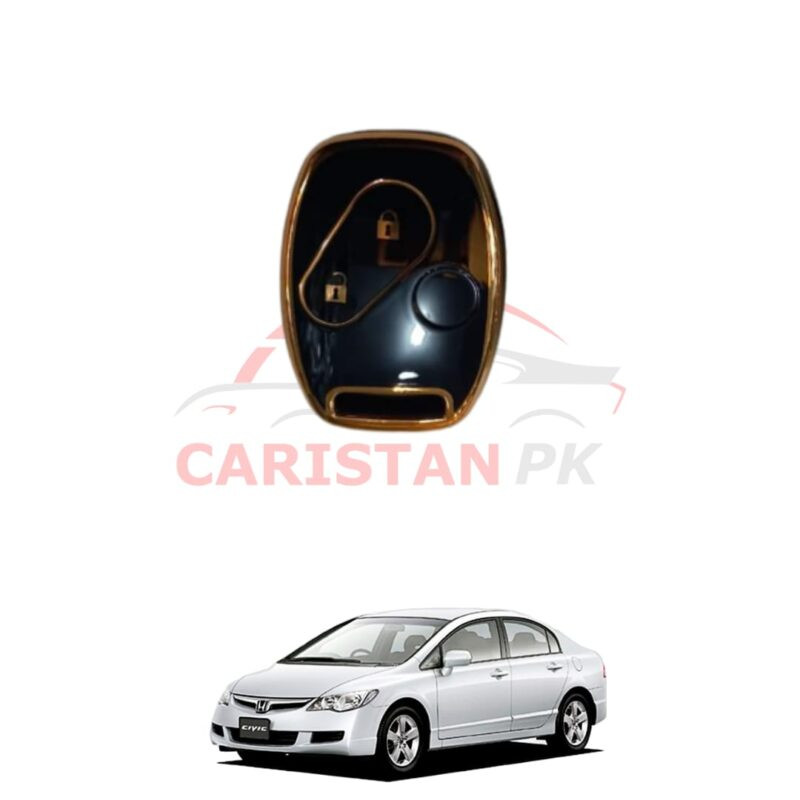 Honda Civic Reborn TPU Plastic Key Cover Black Golden Honda Civic Reborn TPU Plastic Key Cover Black Golden