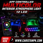App Controlled Multicolor Interior Atmosphere Light 12 LED