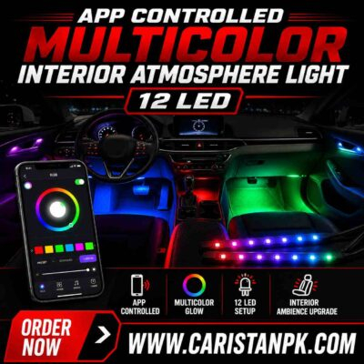 App Controlled Multicolor Interior Atmosphere Light 12 LED