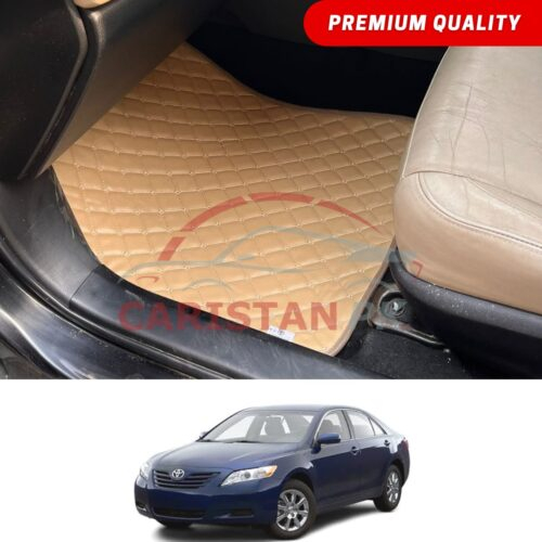 Toyota Camry Flat Style 7D Floor Mats Beige Stitch 2006-11