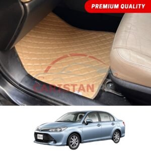 Toyota Corolla Axio Flat Style 7D Floor Mats Beige Stitch 2014-25