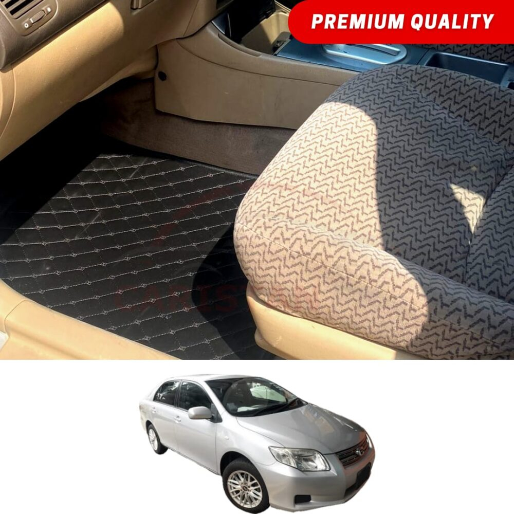 Toyota Corolla Axio Flat Style 7D Floor Mats Black 2006-12 Toyota Corolla Axio Flat Style 7D Floor Mats Black 2006-12