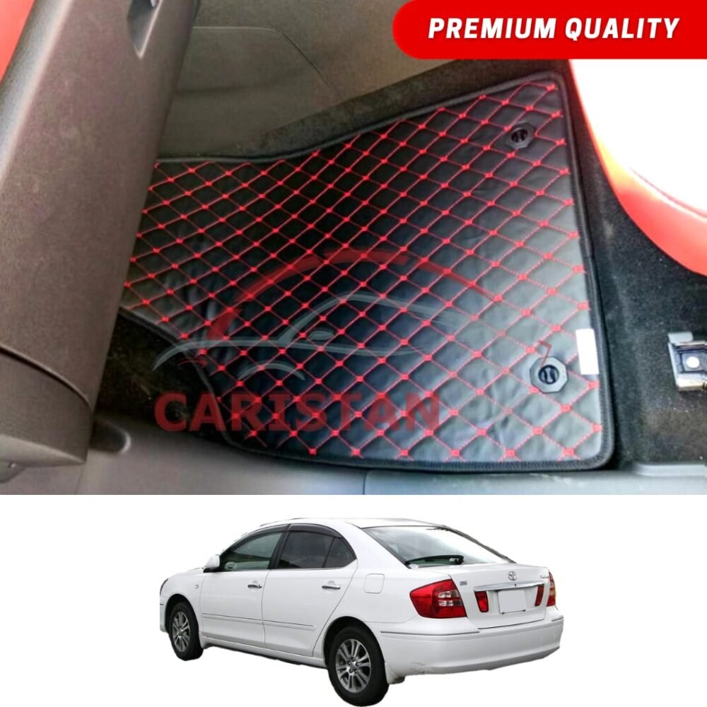 Toyota Premio Flat Style 7D Floor Mats Black With Red Stitch 2002-06 Toyota Premio Flat Style 7D Floor Mats Black With Red Stitch 2002-06