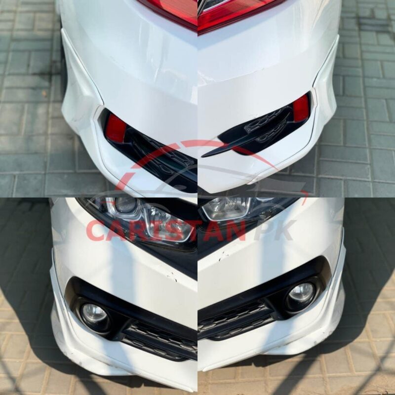 Unpainted Honda Civic Modulo Body Kit ABS Plastic 6 Pcs 2016-21 Unpainted Honda Civic Modulo Body Kit ABS Plastic 6 Pcs 2016-21