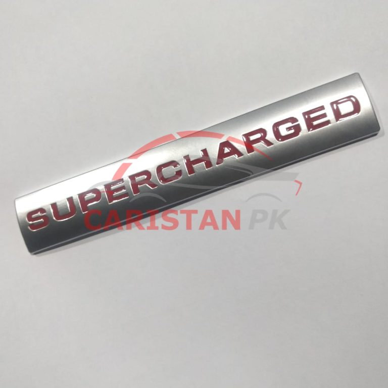 Super Charged Car Emblem Silver 2