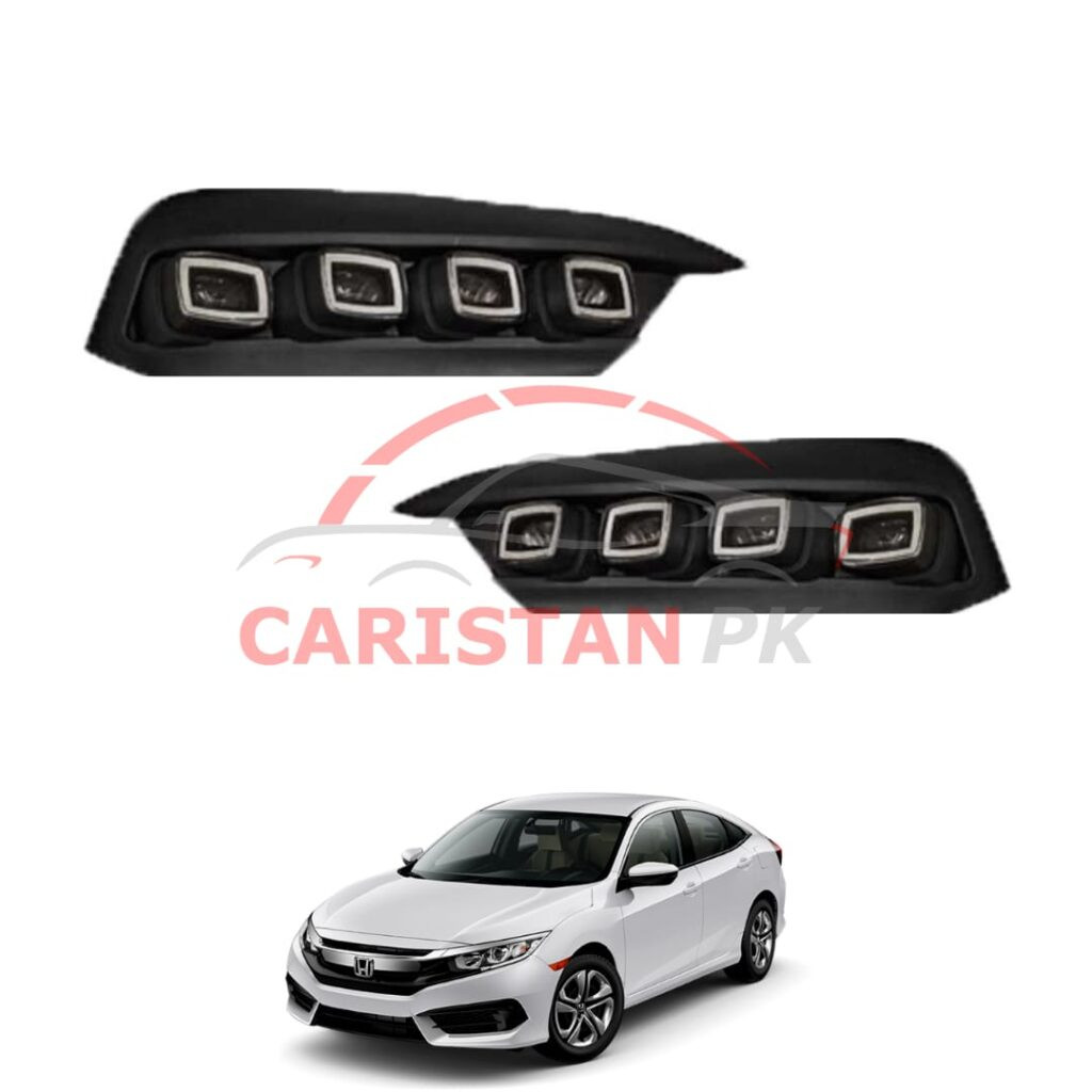Honda Civic Front DRL Bugatti Fog Lamp Cover 2016-21 Honda Civic Front DRL Bugatti Fog Lamp Cover 2016-21