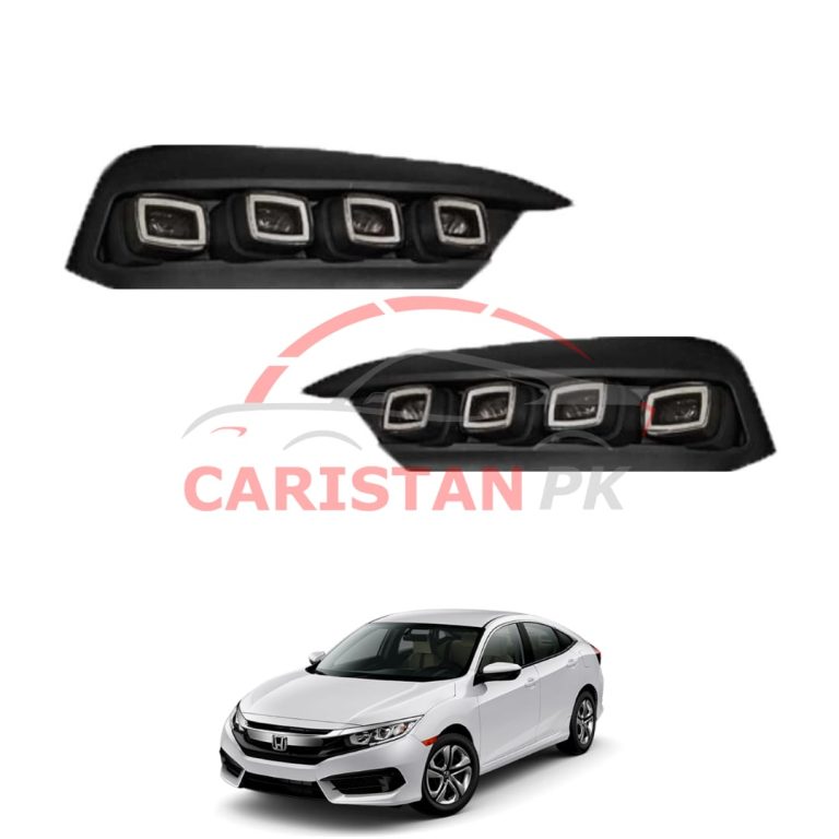 Honda Civic Front DRL Bugatti Fog Lamp Cover 2016-21