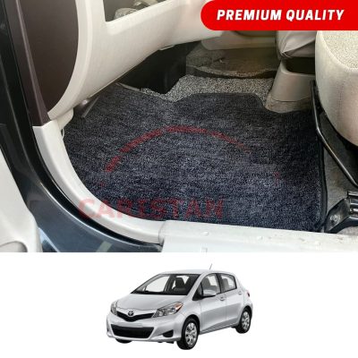 Toyota Vitz Premium Carpet Floor Mats Black Grey 2011-16