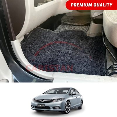 Honda Civic Rebirth Premium Carpet Floor Mats Black Grey