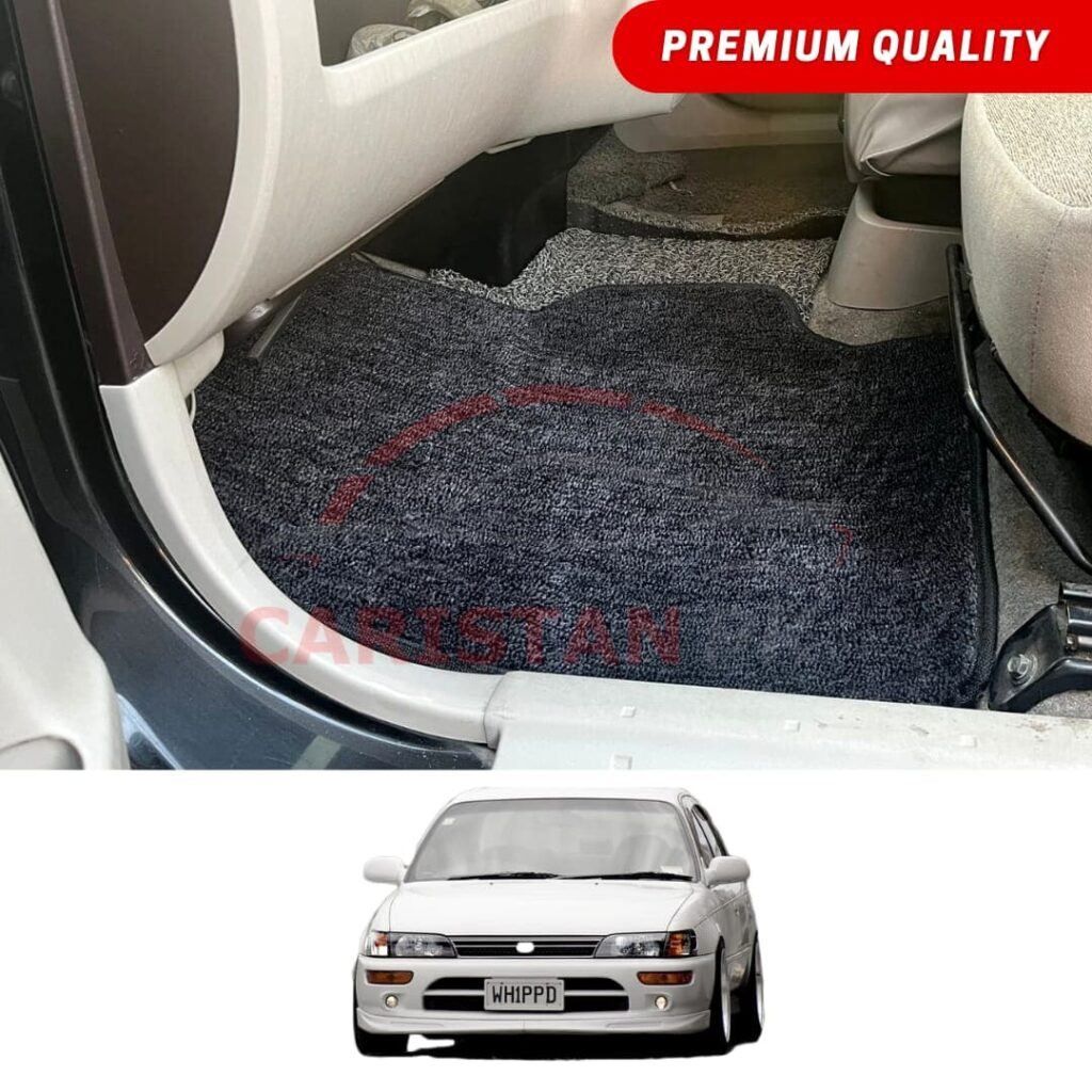 Toyota Corolla Indus Premium Carpet Floor Mats Black Grey