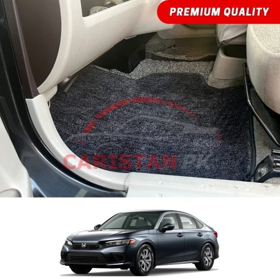 Honda Civic Premium Carpet Floor Mats Black Grey 2022 Model & Onwards