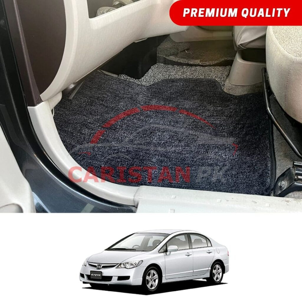 Honda Civic Reborn Premium Carpet Floor Mats Black Grey