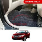 Honda City Premium Carpet Floor Mats Black Grey 2009-21