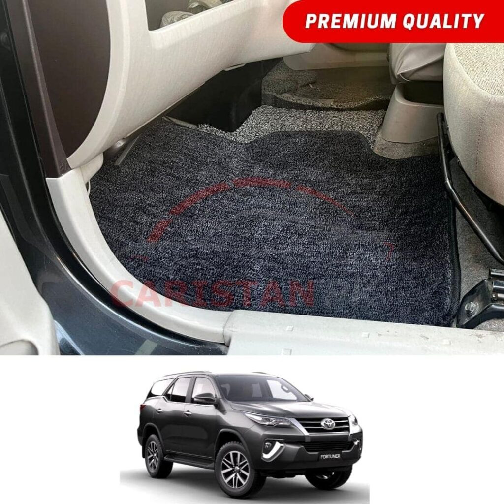 Toyota Fortuner Premium Carpet Floor Mats Black Grey 2016-25