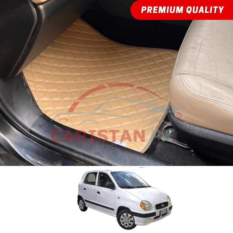 Hyundai Santro Flat Style 7D Floor Mats Beige Stitch