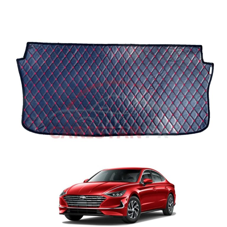 Hyundai Sonata 7D Trunk Protection Mat Black With Red Stitch