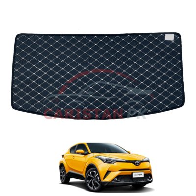 Toyota CHR 7D Trunk Protection Mat Black With Beige Stitch