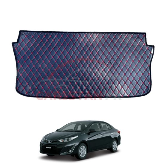 Toyota Yaris 7D Trunk Protection Mat Black With Red Stitch