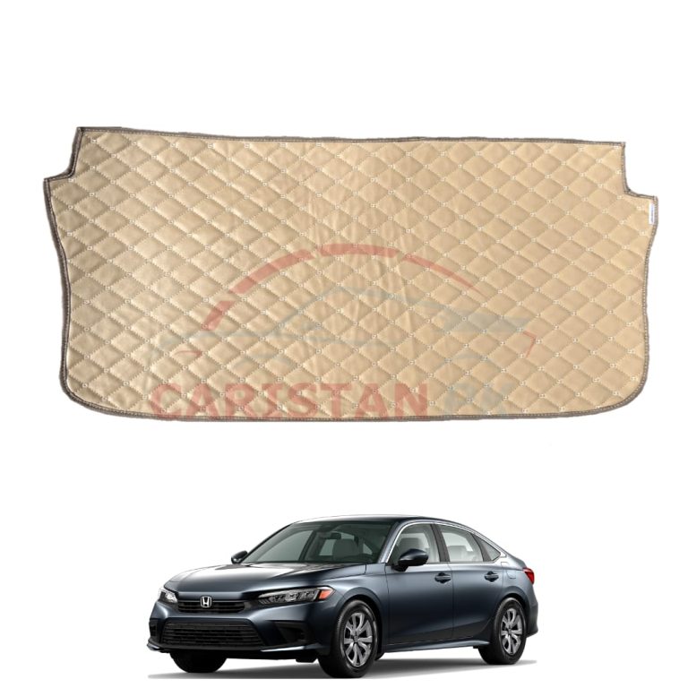 Honda Civic 7D Trunk Protection Mat Beige Stitch 2022 Model