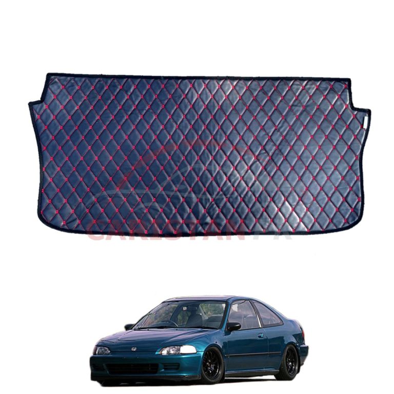 Honda Civic Dolphin 7D Trunk Protection Mat Black With Red Stitch