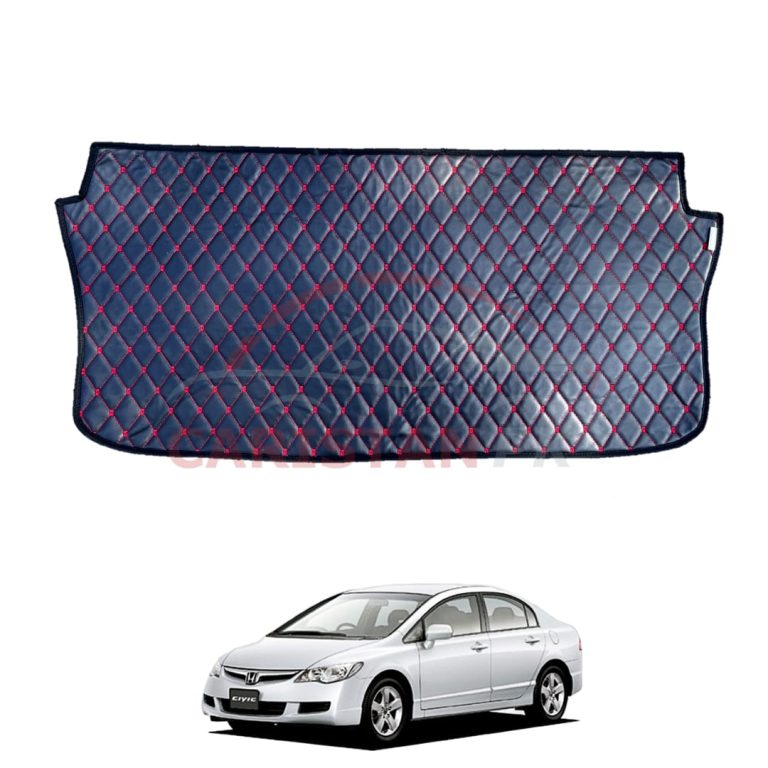 Honda Civic Reborn 7D Trunk Protection Mat Black With Red Stitch