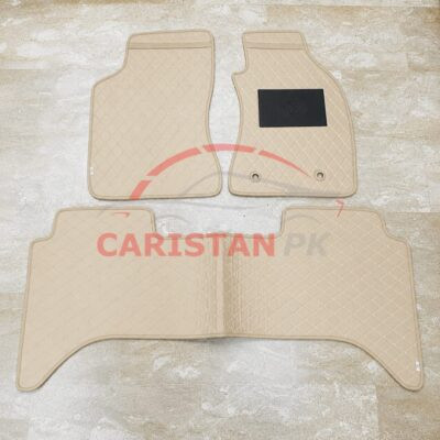Toyota Hilux Revo Rocco Flat Style 7D Floor Mats Beige Stitch 2