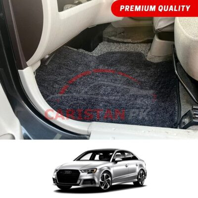 Audi A3 Premium Carpet Floor Mats Black Grey 2014-19