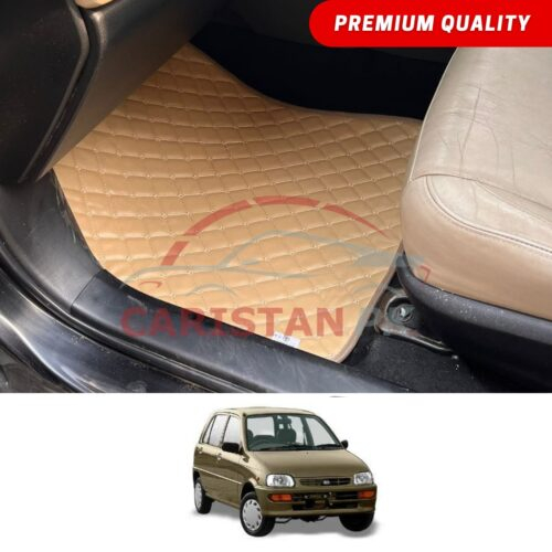 Daihatsu Cuore Flat Style 7D Floor Mats Beige Stitch