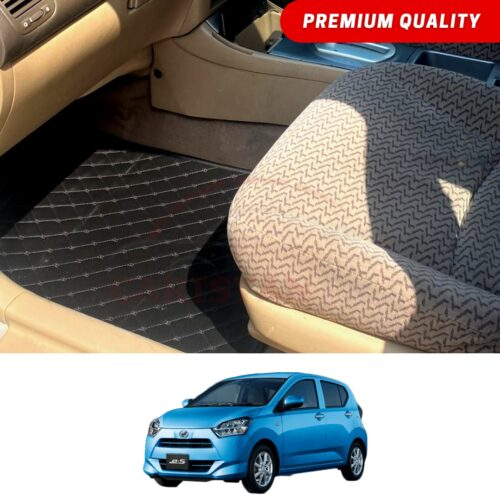 Daihatsu Mira Flat Style 7D Floor Mats Black 2017-23