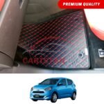 Daihatsu Mira Flat Style 7D Floor Mats Black With Red Stitch 2017-23