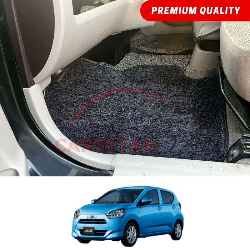 Daihatsu Mira Premium Carpet Floor Mats Black Grey 2017-23 Daihatsu Mira Premium Carpet Floor Mats Black Grey 2017-23