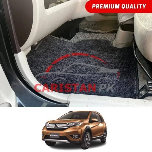 Honda BRV Premium Carpet Floor Mats Black Grey