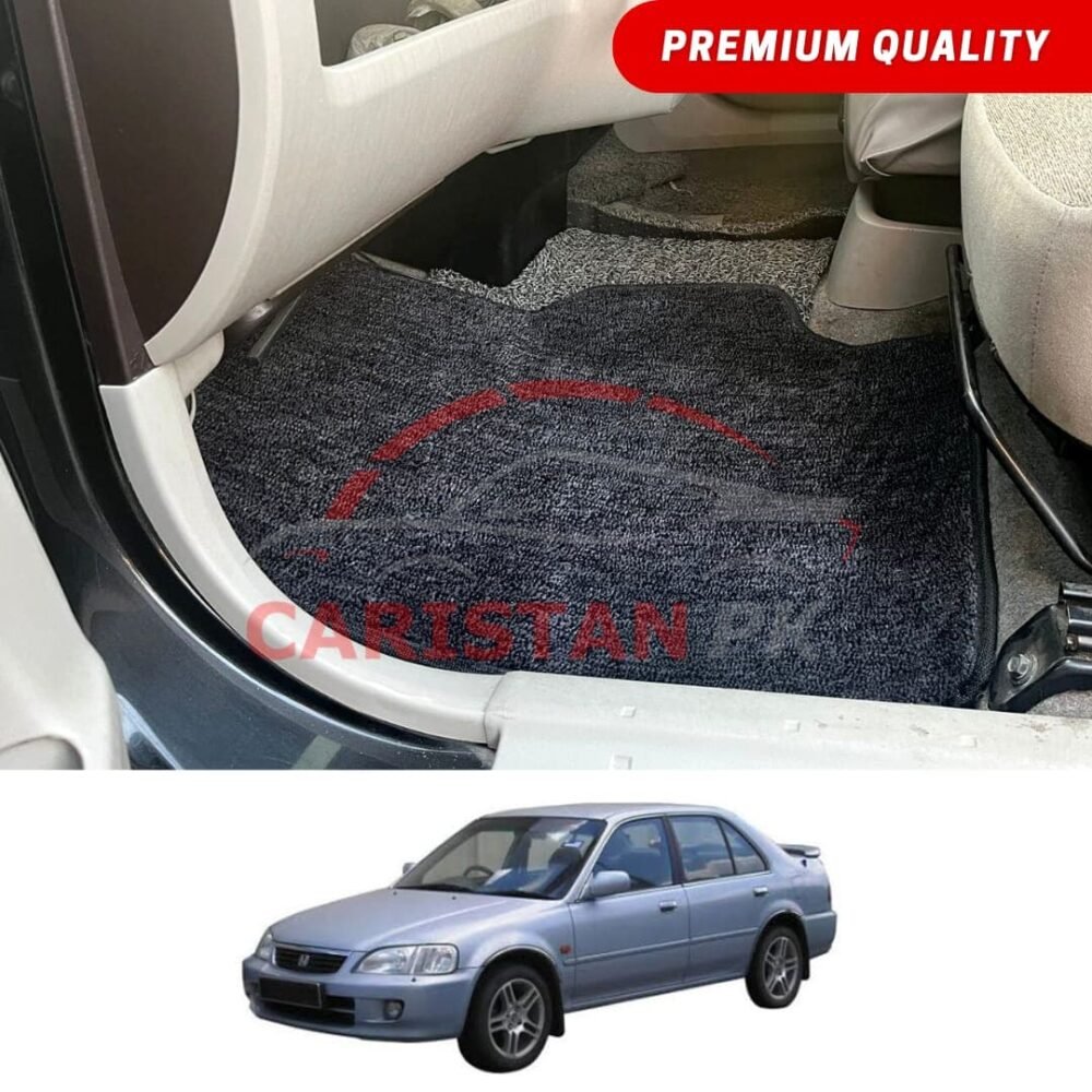 Honda City Premium Carpet Floor Mats Black Grey 1998-2003 Honda City Premium Carpet Floor Mats Black Grey 1998-2003
