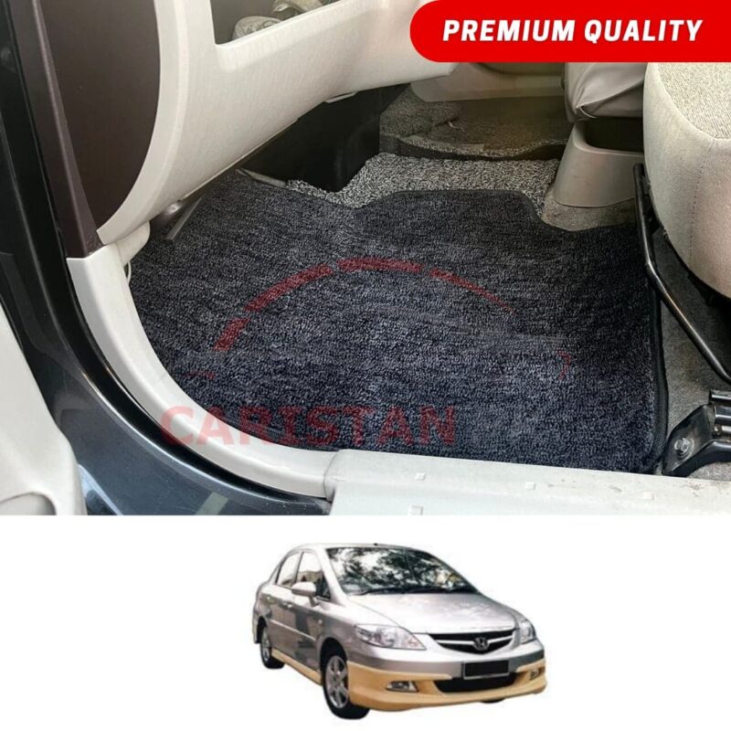 Honda City Premium Carpet Floor Mats Black Grey 2007-08 Honda City Premium Carpet Floor Mats Black Grey 2007-08
