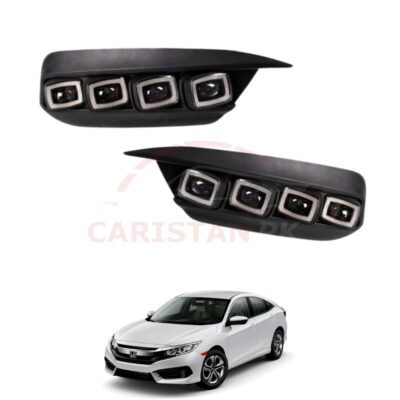 Honda Civic Front DRL Bugatti Fog Lamp Cover 2016-21