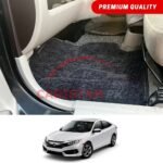 Honda Civic Premium Carpet Floor Mats Black Grey 2016-21