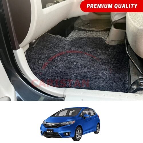 Honda Fit Premium Carpet Floor Mats Black Grey 2014-19