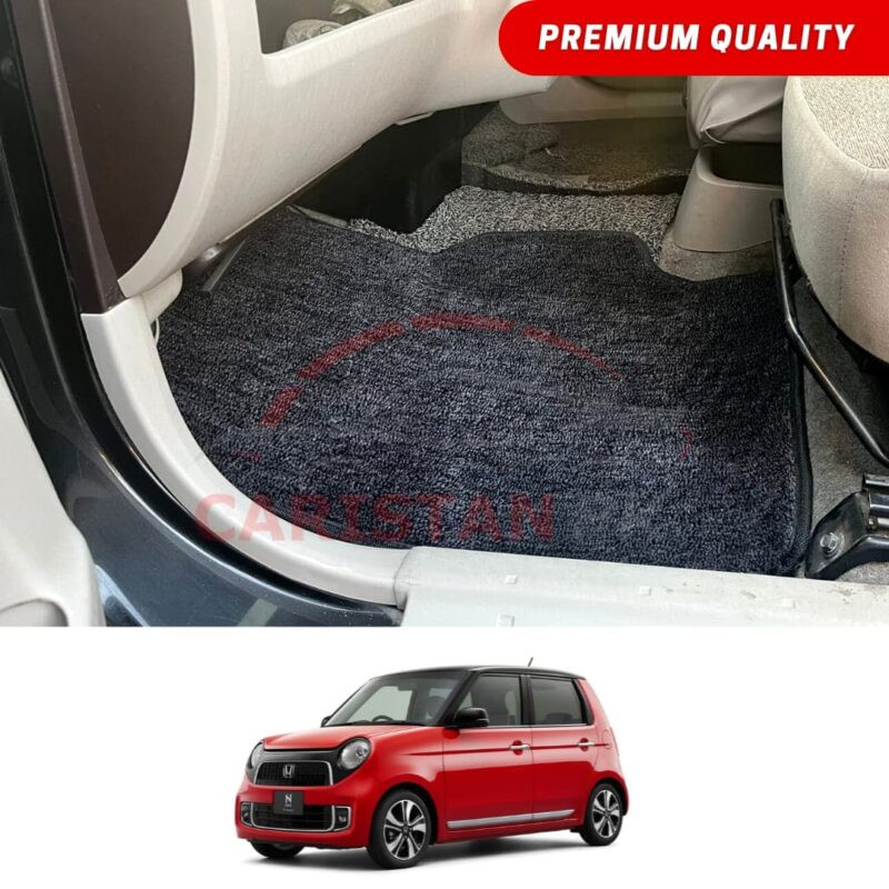 Honda N One Premium Carpet Floor Mats Black Grey 2013-20 Honda N One Premium Carpet Floor Mats Black Grey 2013-20
