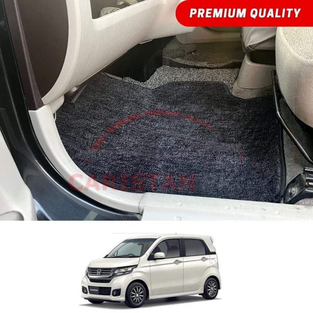 Honda N Wagon Premium Carpet Floor Mats Black Grey 2013-20