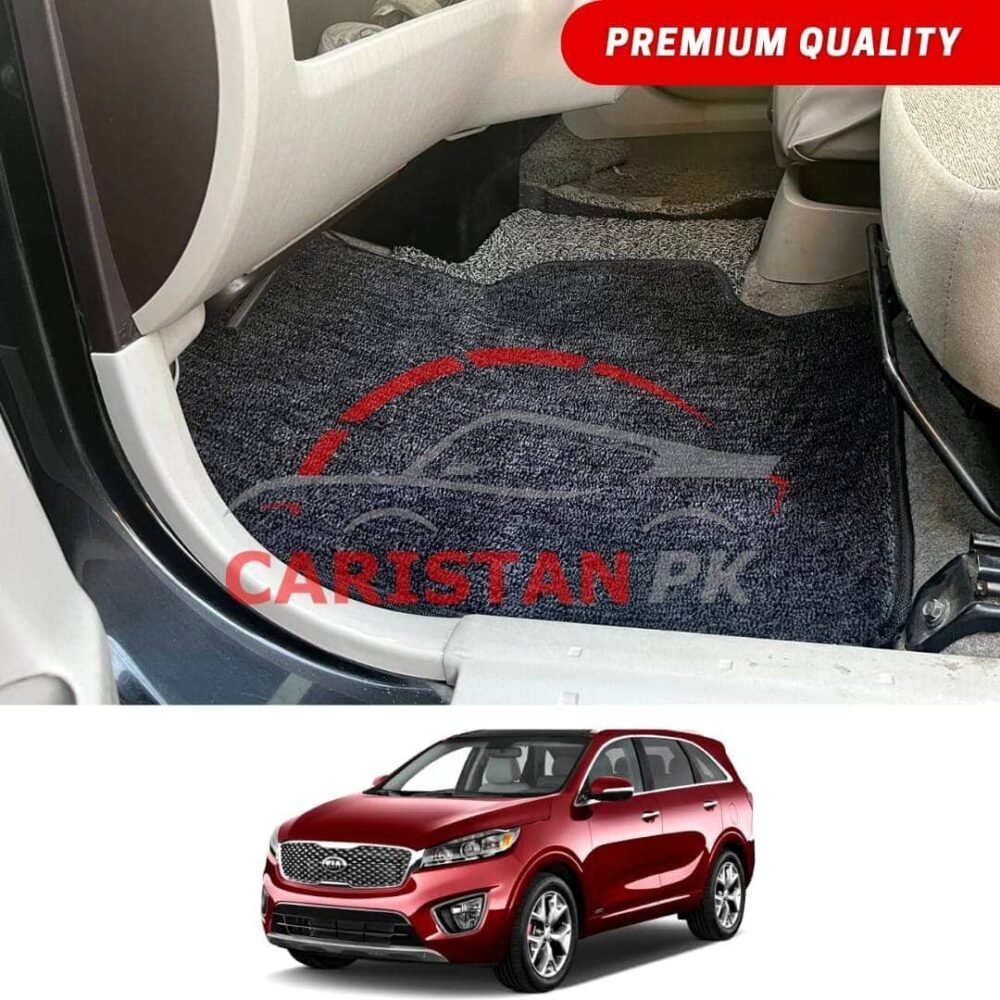 KIA Sorento Premium Carpet Floor Mats Black Grey KIA Sorento Premium Carpet Floor Mats Black Grey