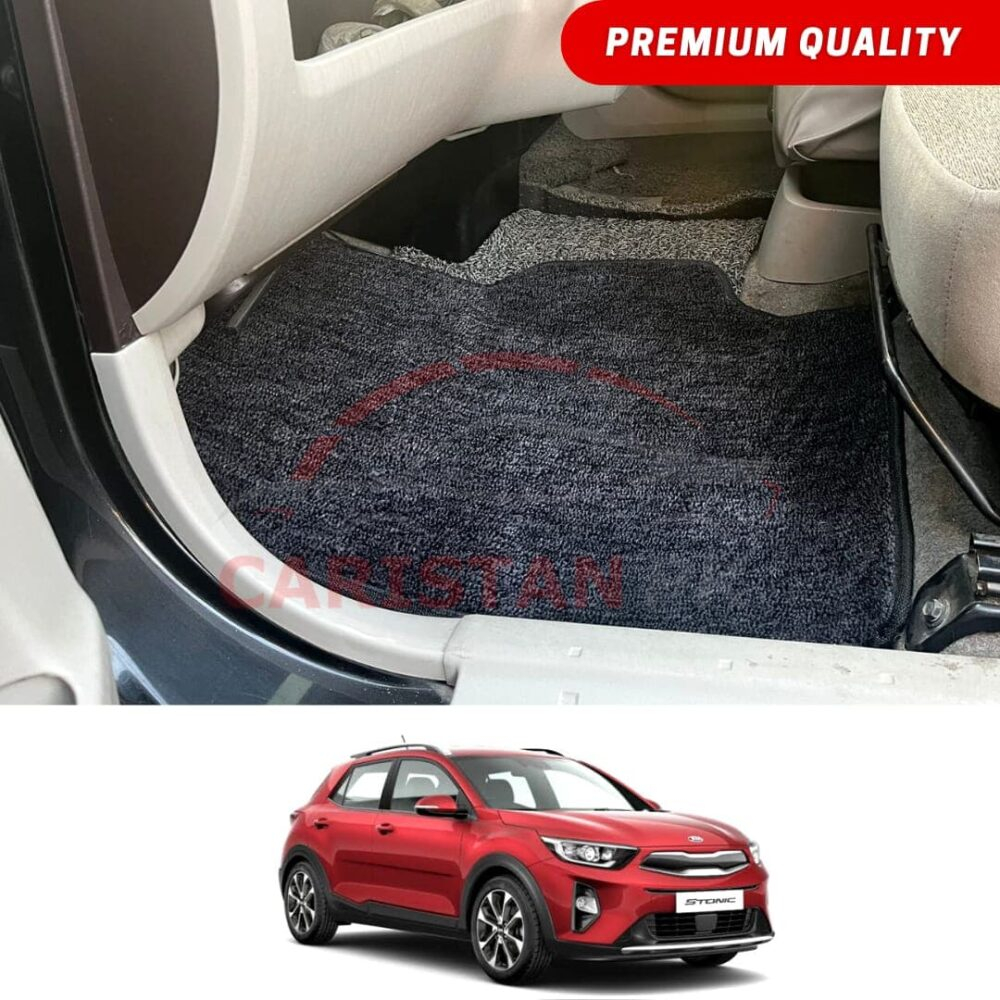 KIA Stonic Premium Carpet Floor Mats Black Grey