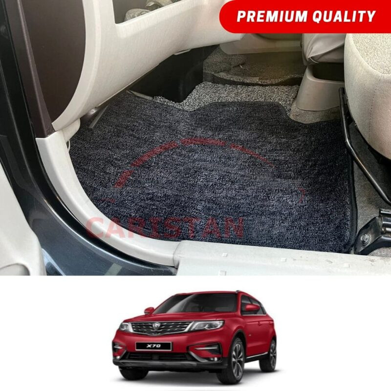 Proton X70 Premium Carpet Floor Mats Black Grey Proton X70 Premium Carpet Floor Mats Black Grey